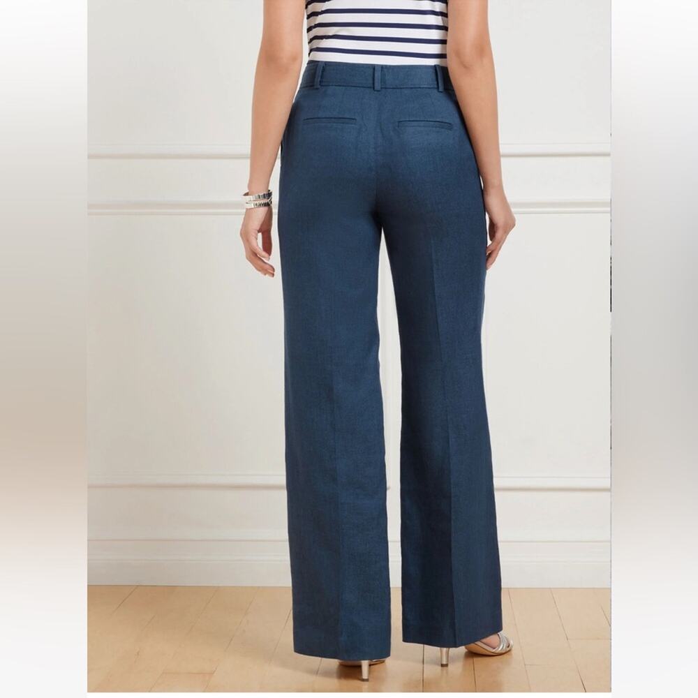 Talbots Greenwich Wide Leg Linen Pants - Picture 3 of 8